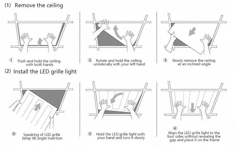 Durable LED Panel Light Grille 96W and 48W 600x600